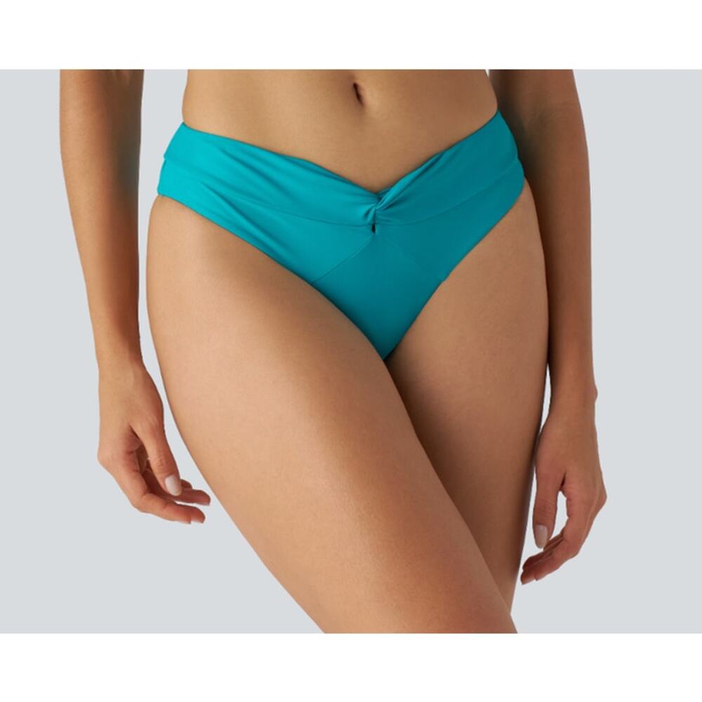 Halara Bikini Bottom Women's Small, Teal V Shaped Beach Vacation Swimwear